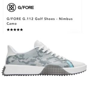 G/FORE MEN'S G.112 Leather Camo Golf Shoe in Nimbus/Cloud